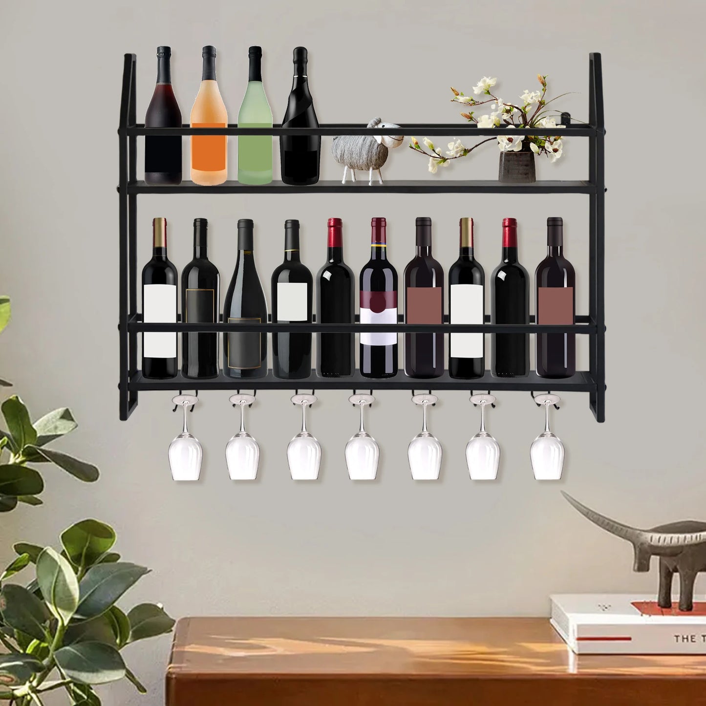 Wall Mounted Iron Wine Rack
