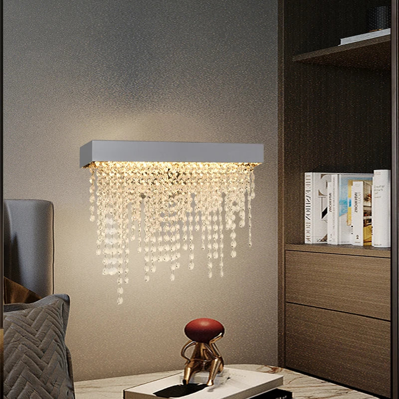 Modern Crystal Wall Sconce For Bedroom