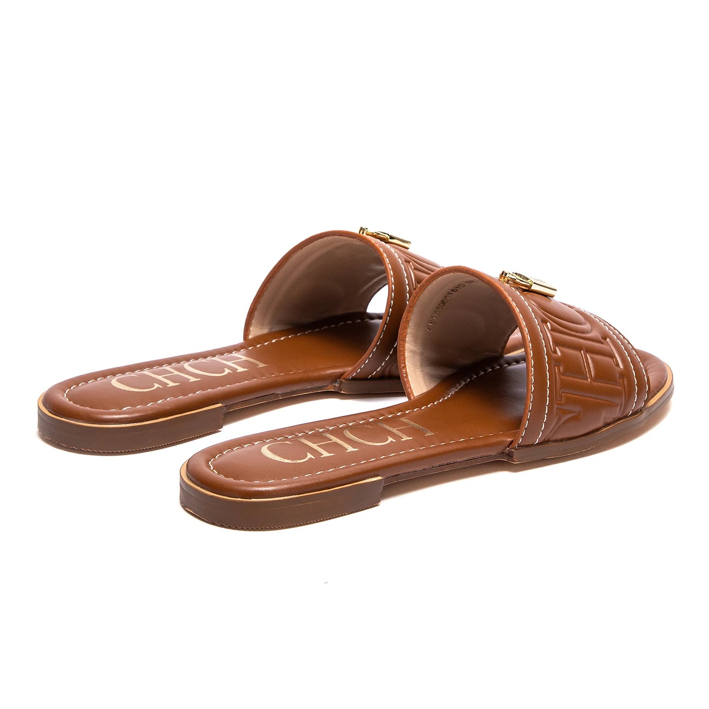 CHCH Women's Flat Embossed Sandals