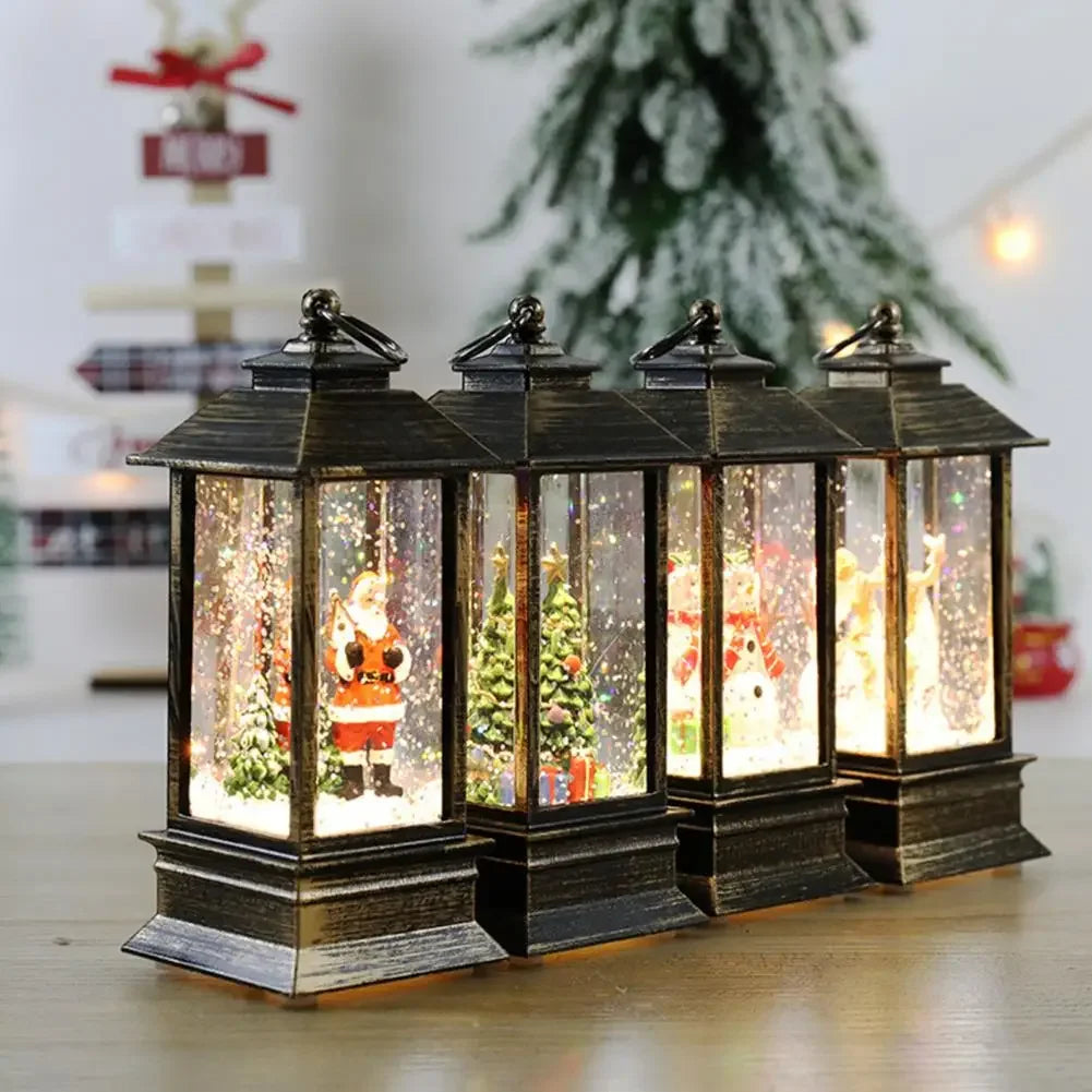 Christmas Santa Lantern Wind Lights Merry Christmas Decoration