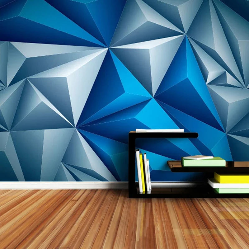 Custom 3D Wallpaper Modern Stereoscopic Blue Geometric Space