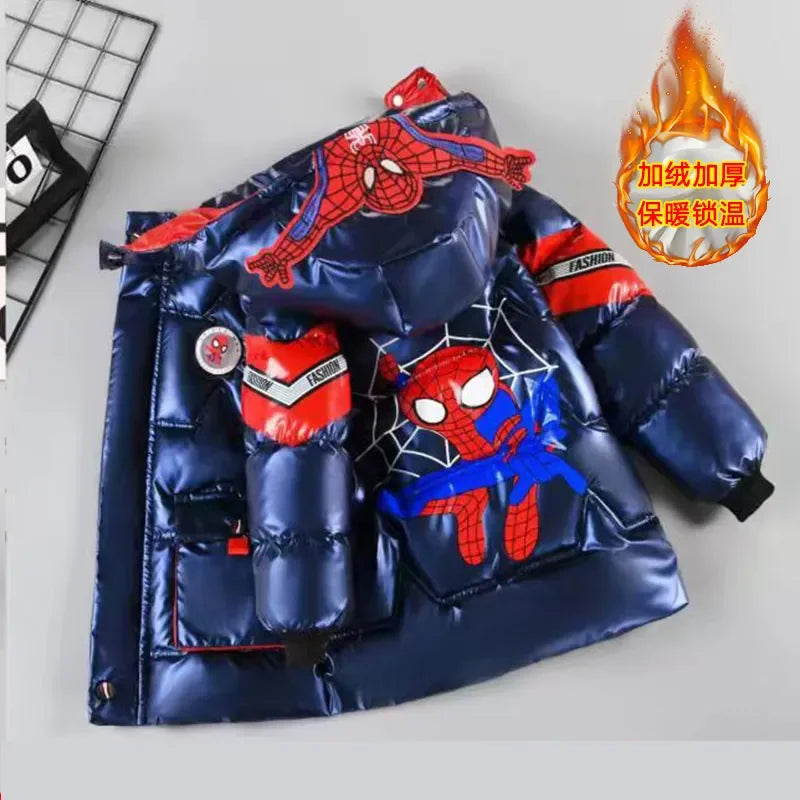 Spiderman Thicken Cotton-Padded Hooded Parka
