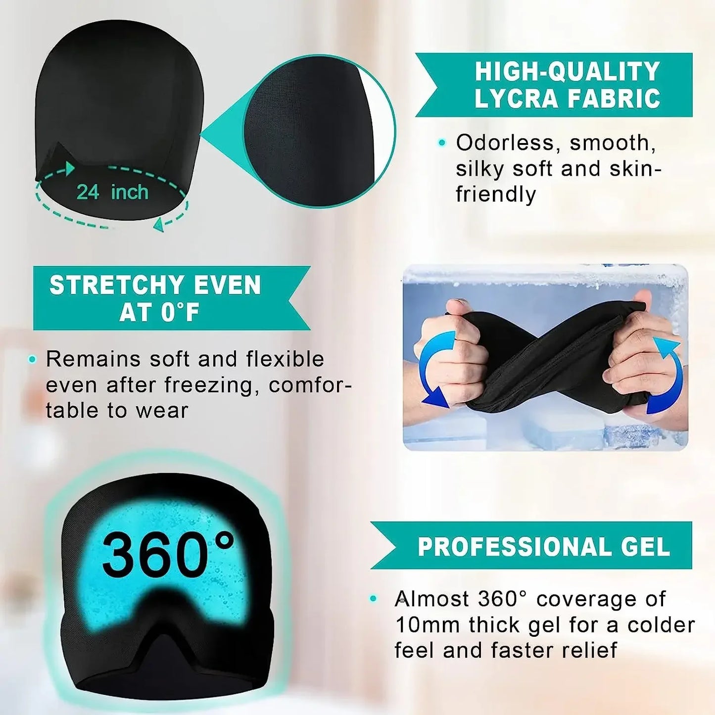 Migraine Relief Hat Eye Mask Stress Pressure Pain Relief