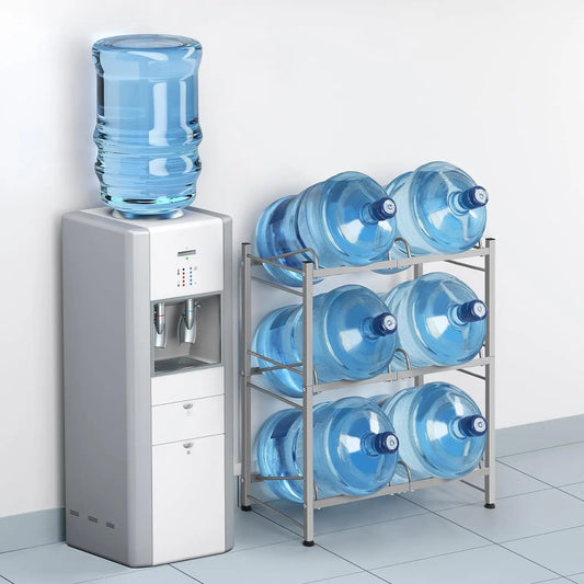 5-Gallon 3-Layer Water Bottle Holder for 6 Bottles with a Lift