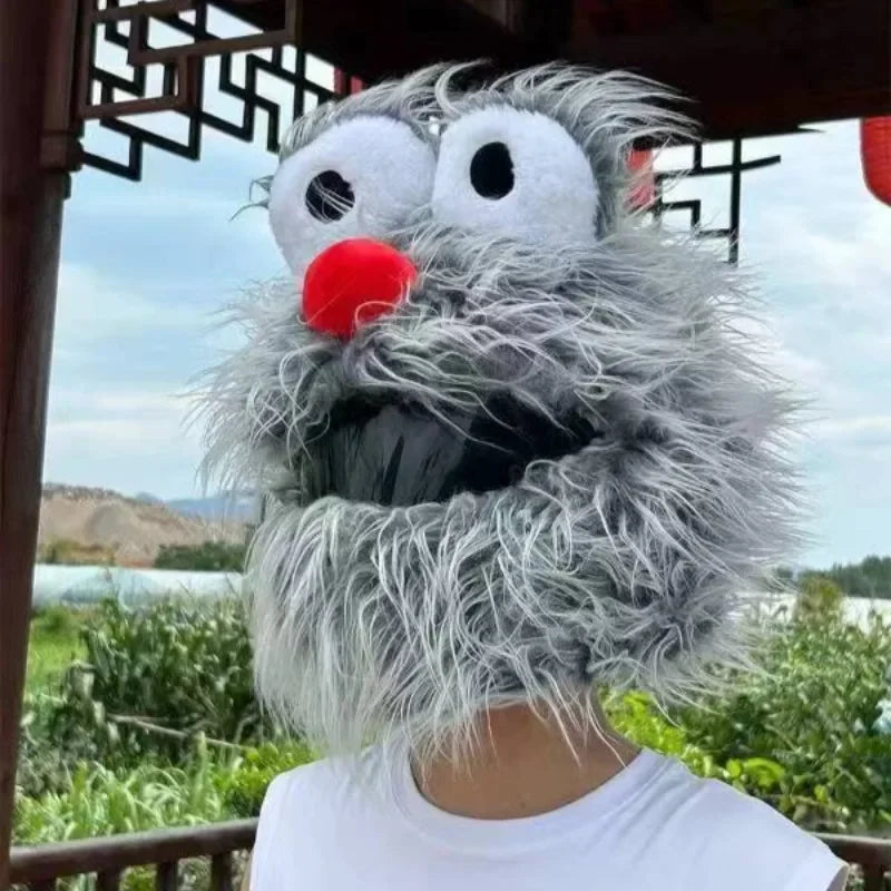 Cartoon Motorcycle Helmet Cover Fluffy Plush