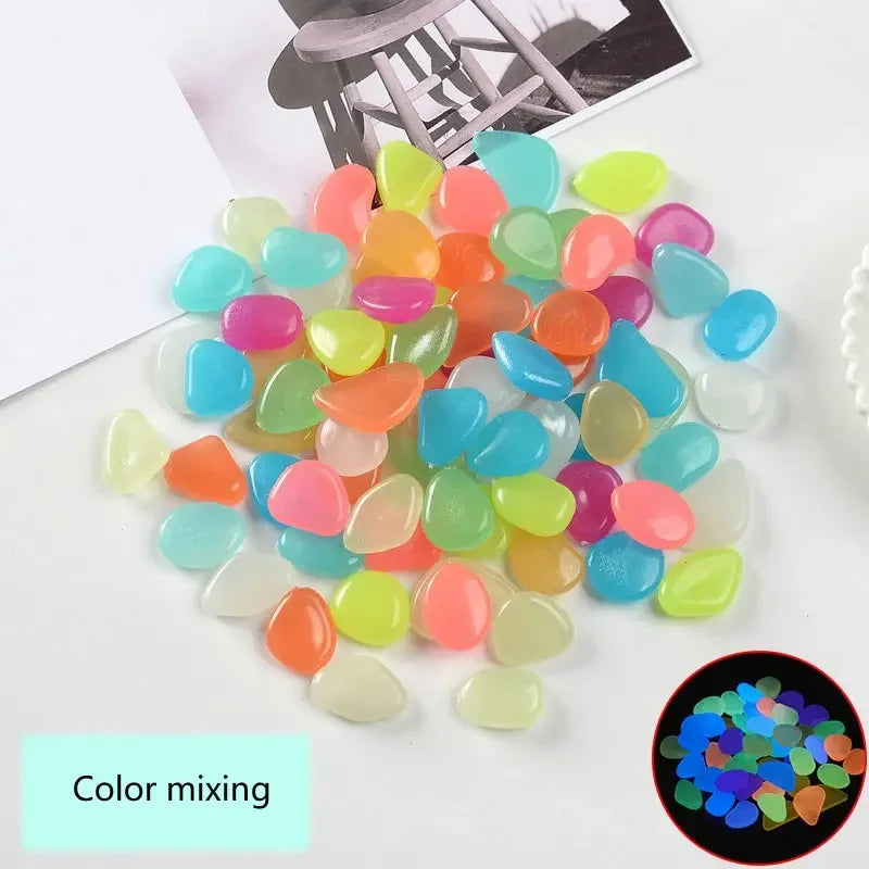 50pcs Colored Landscaping Luminescent Small Stones