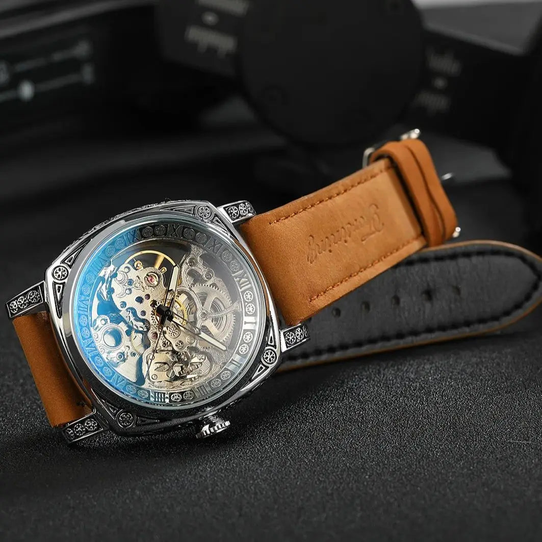 Retro Skeleton Automatic Mechanical Watch