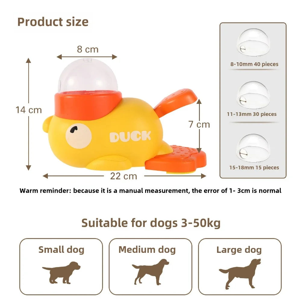 Yellow Duck Interactive Dog Food Dispenser