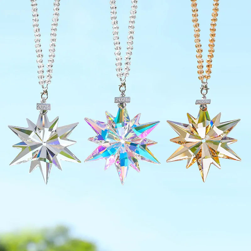 Colorful Transparent Crystal Snowflake Hanging Ornament