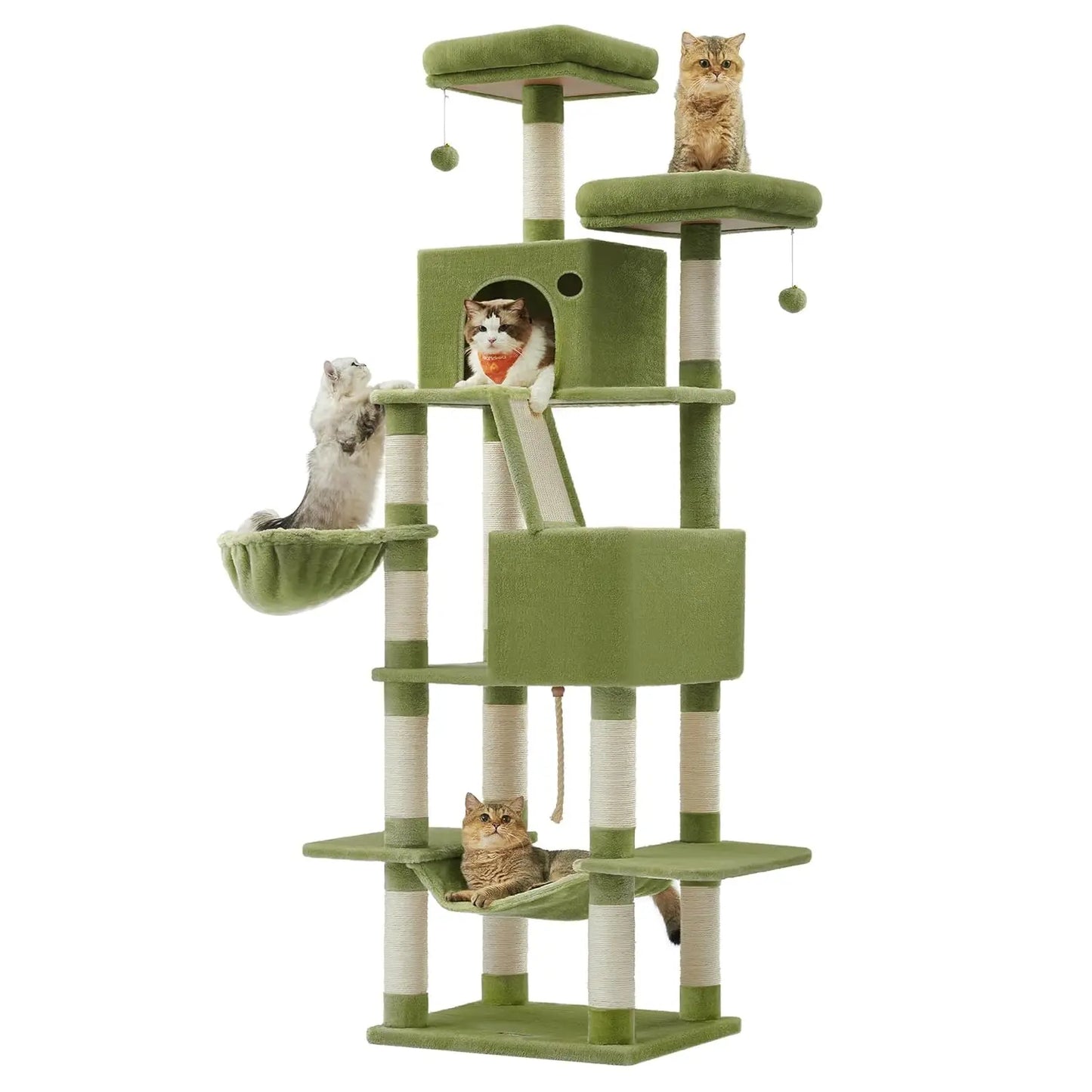 81.1-Inch Large Cat Multi-Level Plush Condo