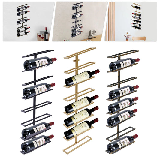 Wall Mounted Metal Wine Bottle Display Shelf 8 Bottles