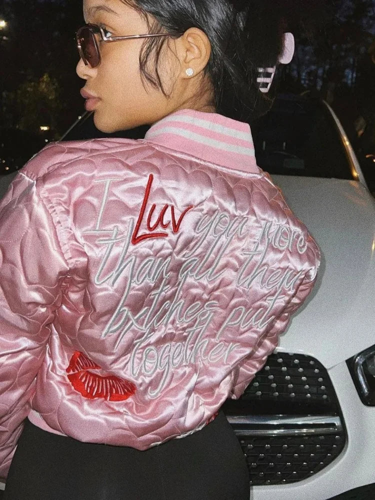 Embroidery Streetwear Cotton Padded Varsity Jackets