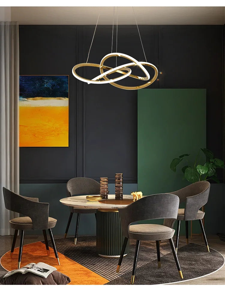 Post Modern Led Chandelier Luxury Four Leaf Clover