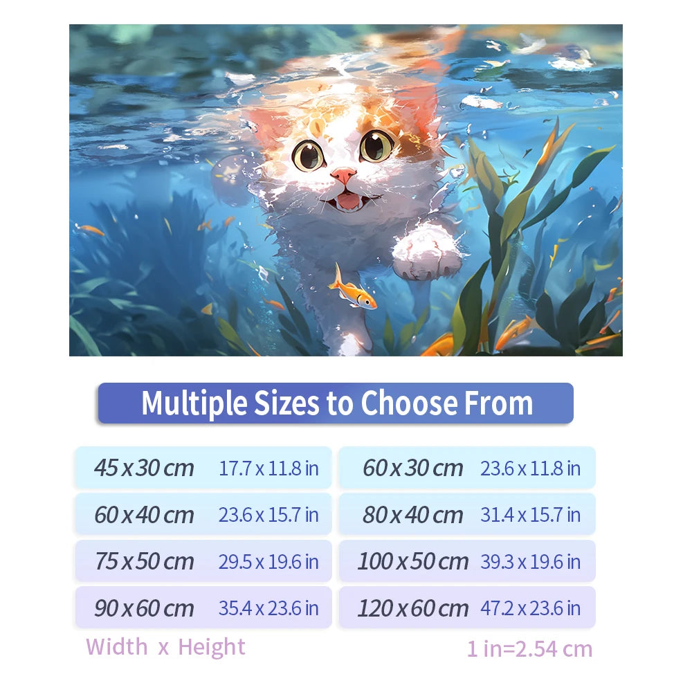 Aquarium Background Sticker - Anime Cat
