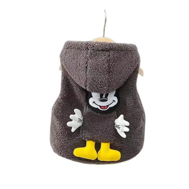 Children's Mickey Mouse Cartoon Warm Cotton Hooded Vest