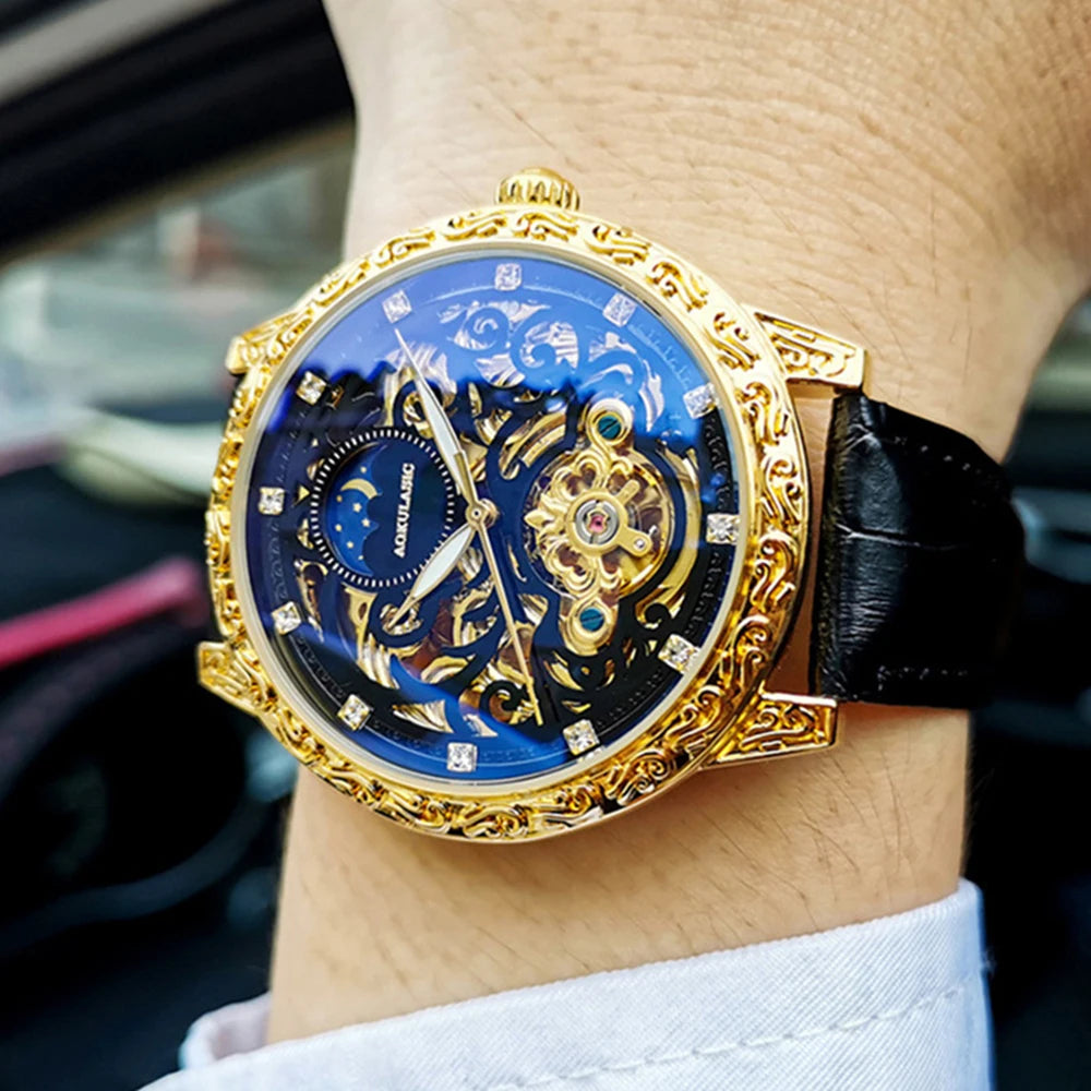 Tourbillon Skeleton Automatic Mechanical Watch