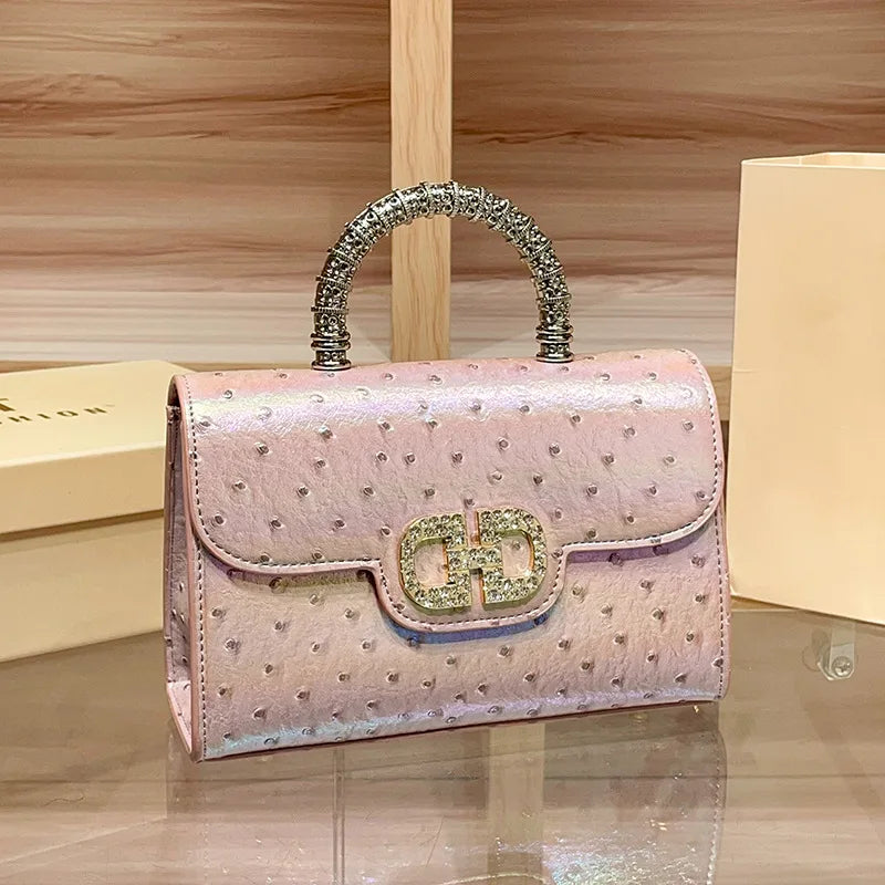 Ostrich Pattern Underarm Elegant Crossbody Bag