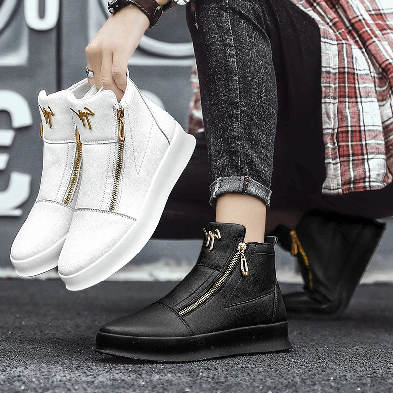 Fashion High Top Leather Casual Sneaker