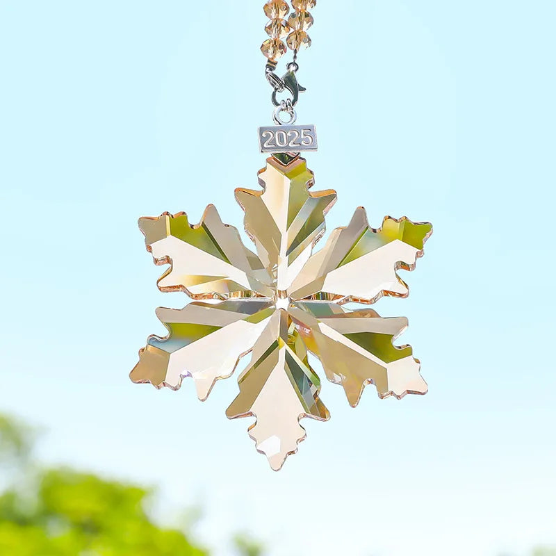 Colorful Transparent Crystal Snowflake Hanging Ornament