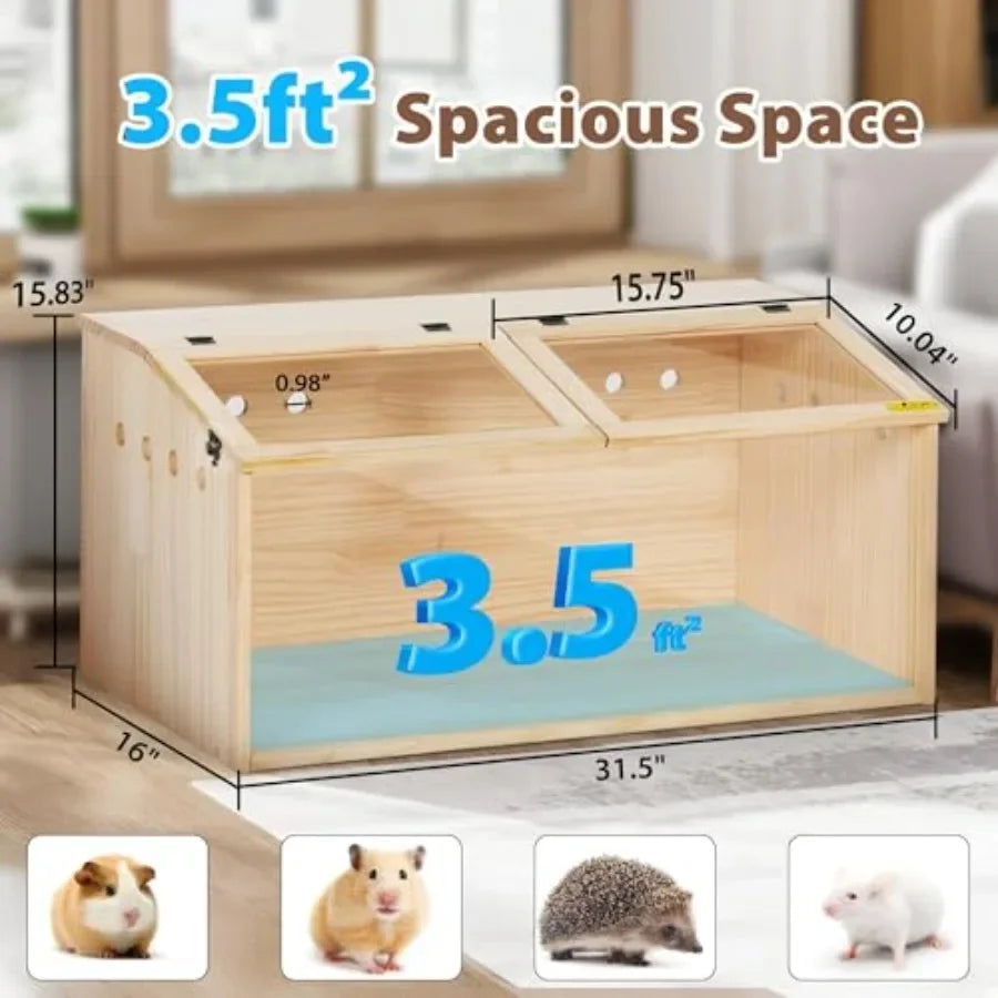 Wooden Large Hamster Habitat with Acrylic Window