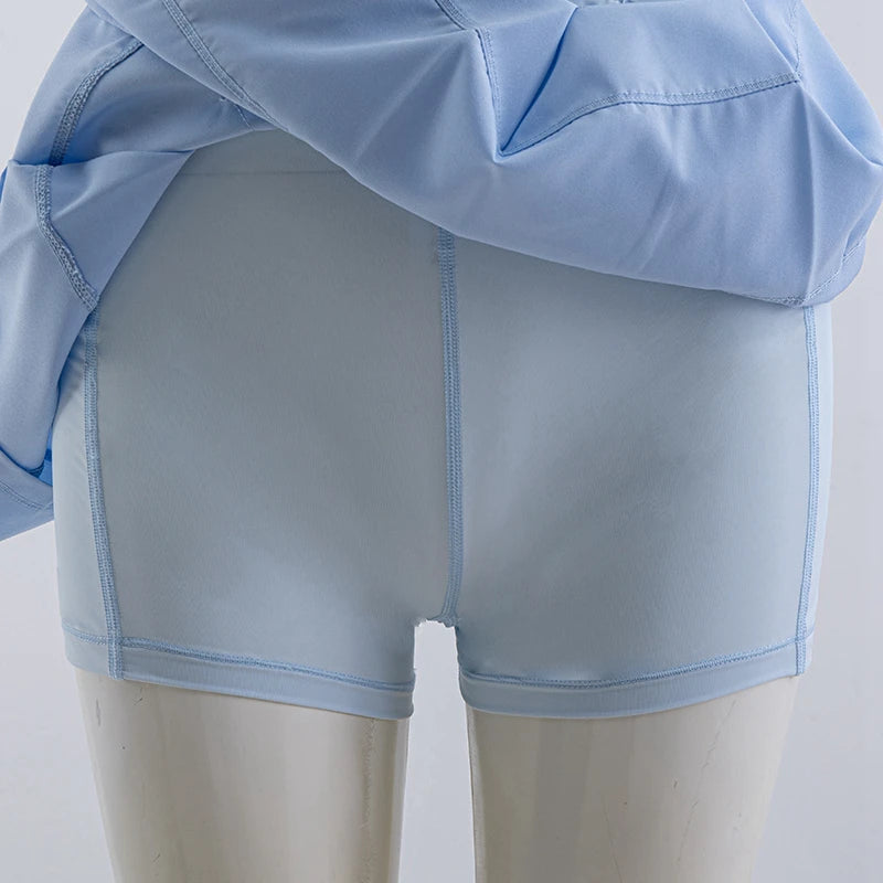 High Waisted Pleated Tennis Skirt with Pockets