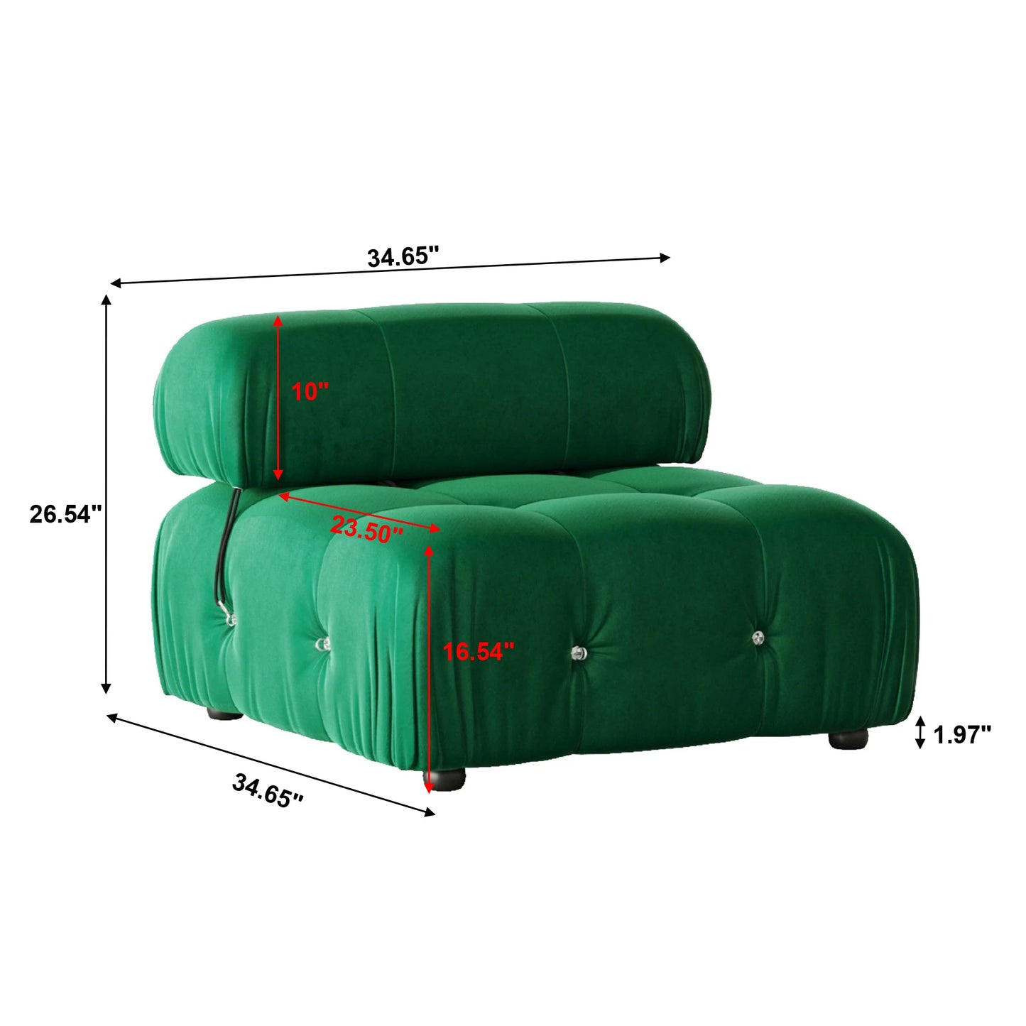 104" Modular Sectional Sofas Luxury Modern Velvet 4-Seat
