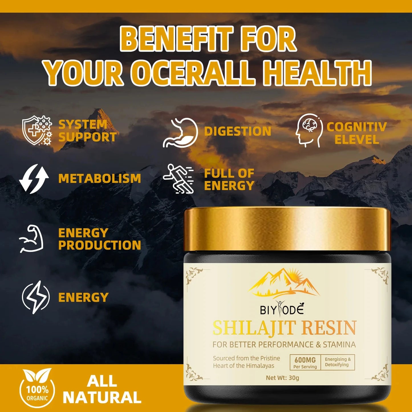 Himalayan 100% Pure Shilajit 85+ Trace Minerals Complex for Energy