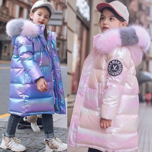 Winter Jacket Long Style Hooded Fur Collar
