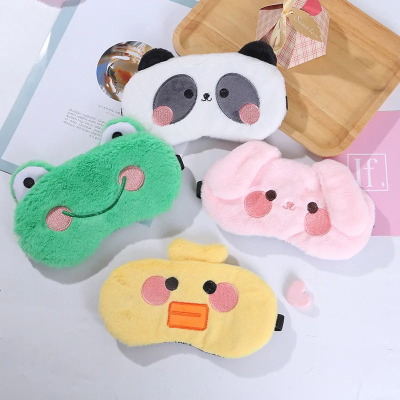 1pc Sleeping Mask Soft Plush Cute Eye Cover