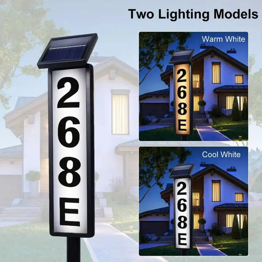 Solar Powered LED Address Sign