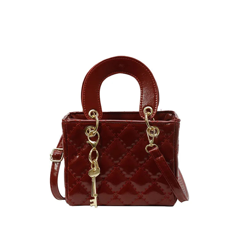 Fashionable Texture Diamond Grid Shoulder Bag