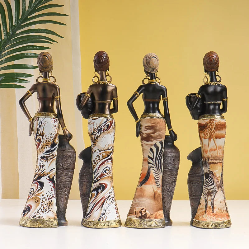 Black African Woman Statues Modern Decor