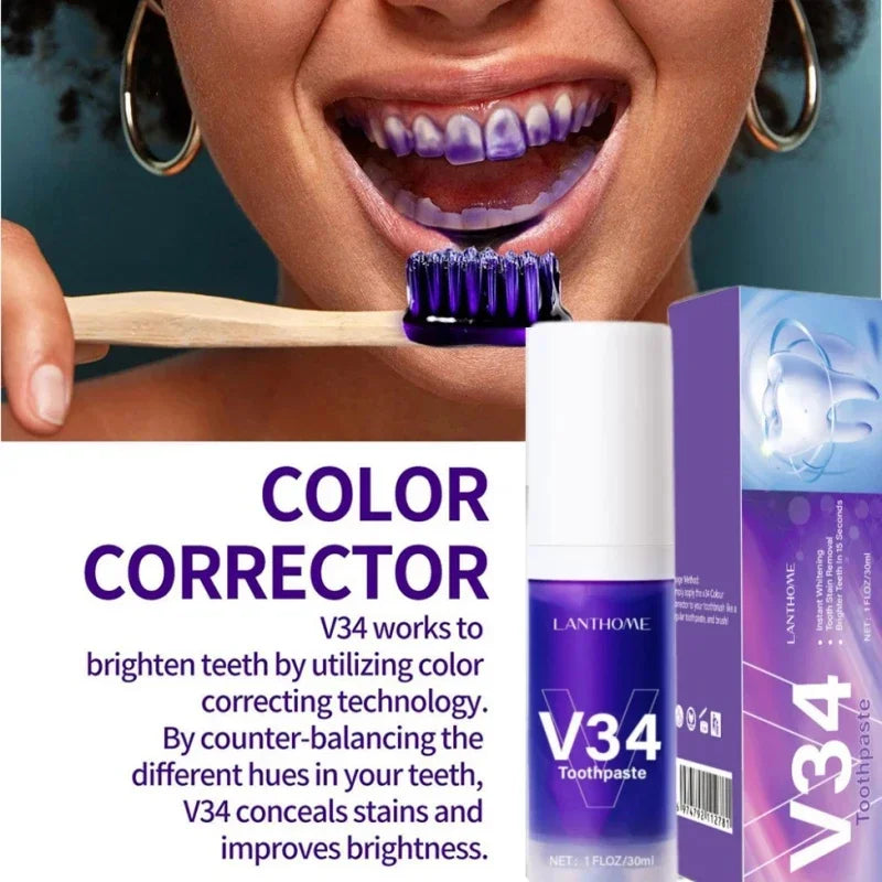 V34 Smile Teeth Whitening Toothpaste Mousse