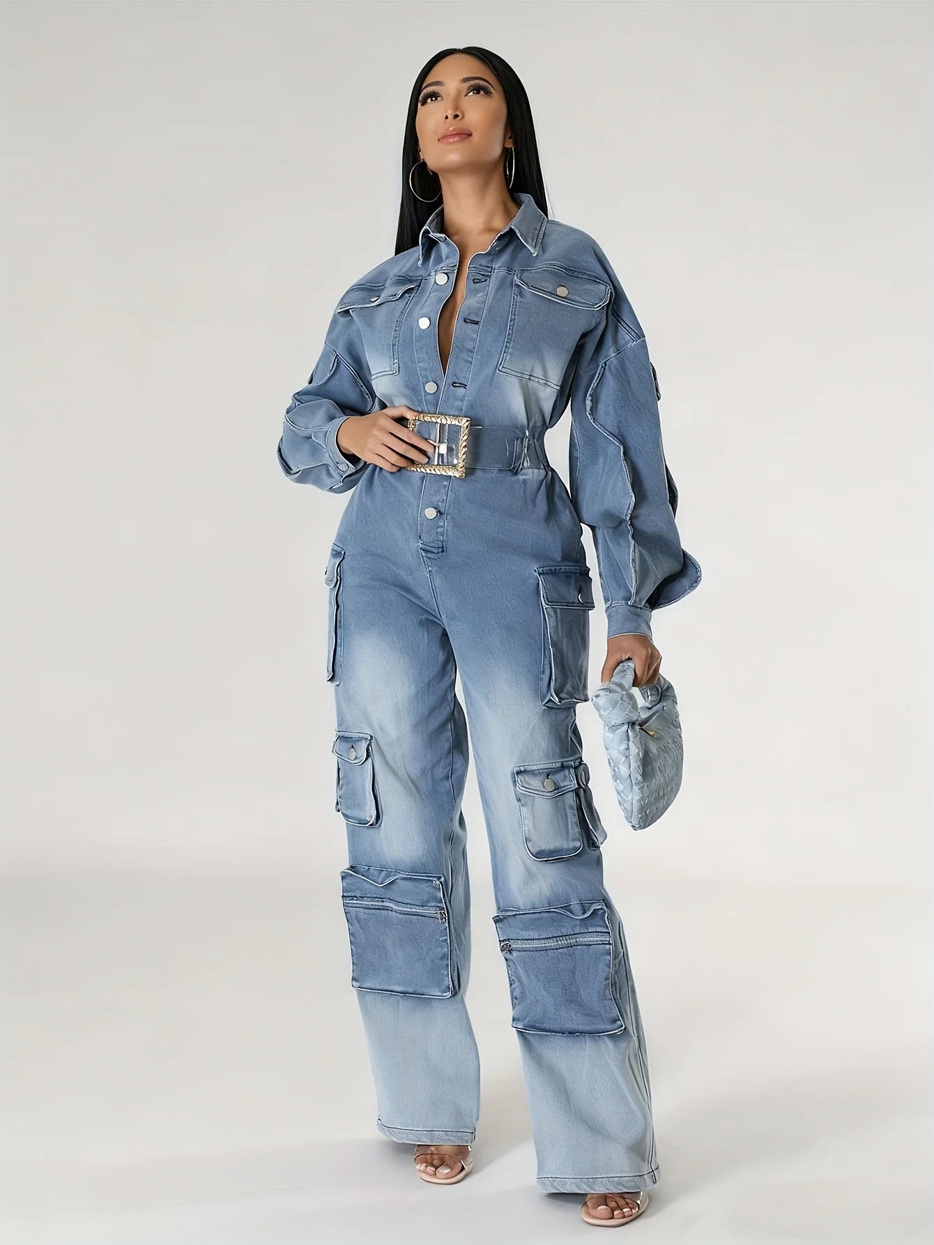 Retro Denim Workwear Jumpsuit