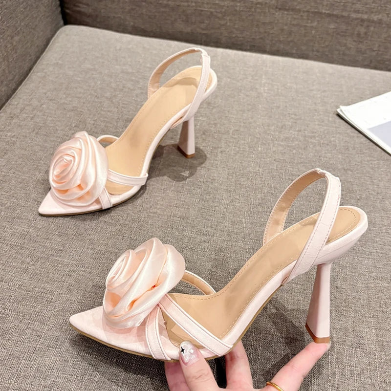 Pointed Open Toe Back Strap Sandals