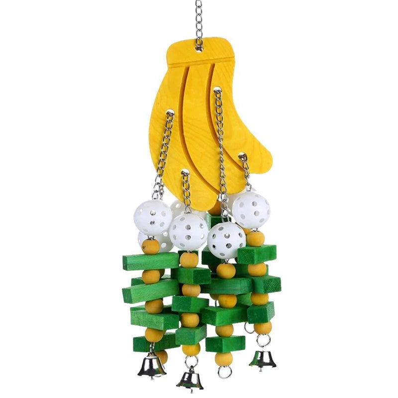 Pet Bird Chewing Toy Colorful Wooden Blocks