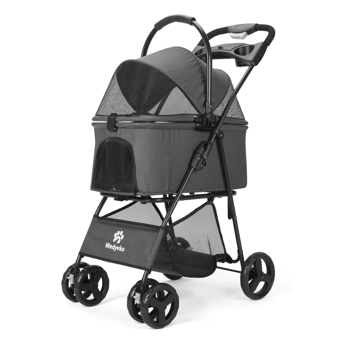 3 in1 Pet Stroller with Removable Carrier, Folding Waterproof