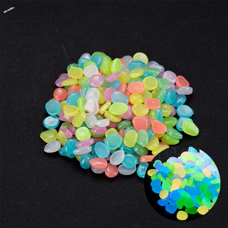 Glow-in-the-Dark 1000-2000pc Colorful Glowing Stones Garden Landscape
