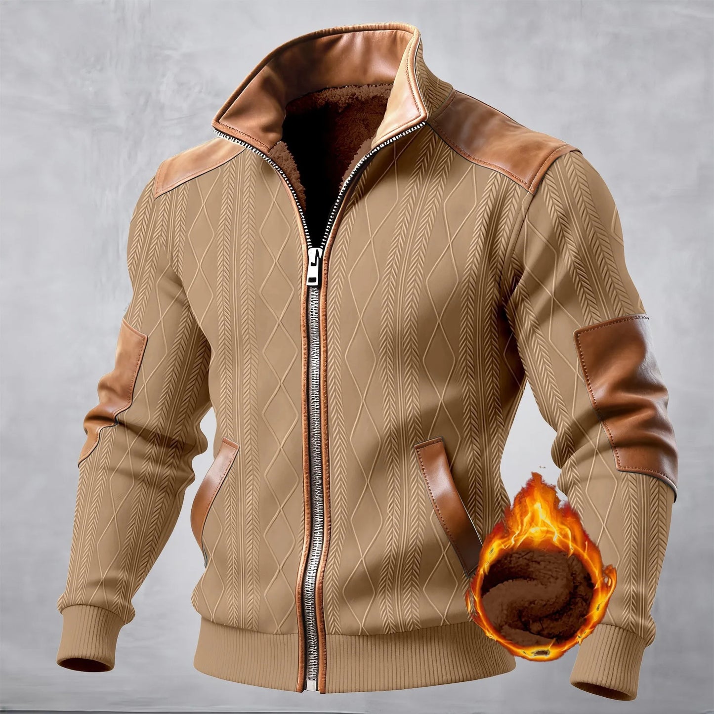 Textured Patchwork Fashion Casual Jacket