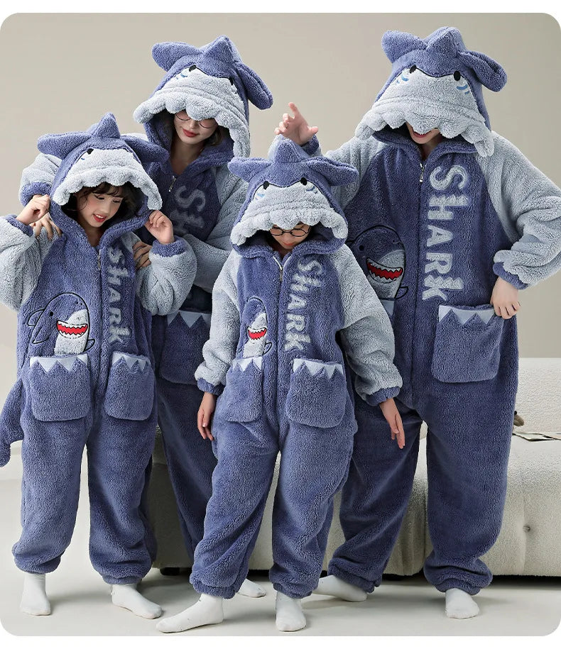 Christmas Fleece Jumpsuits Animal Pajamas