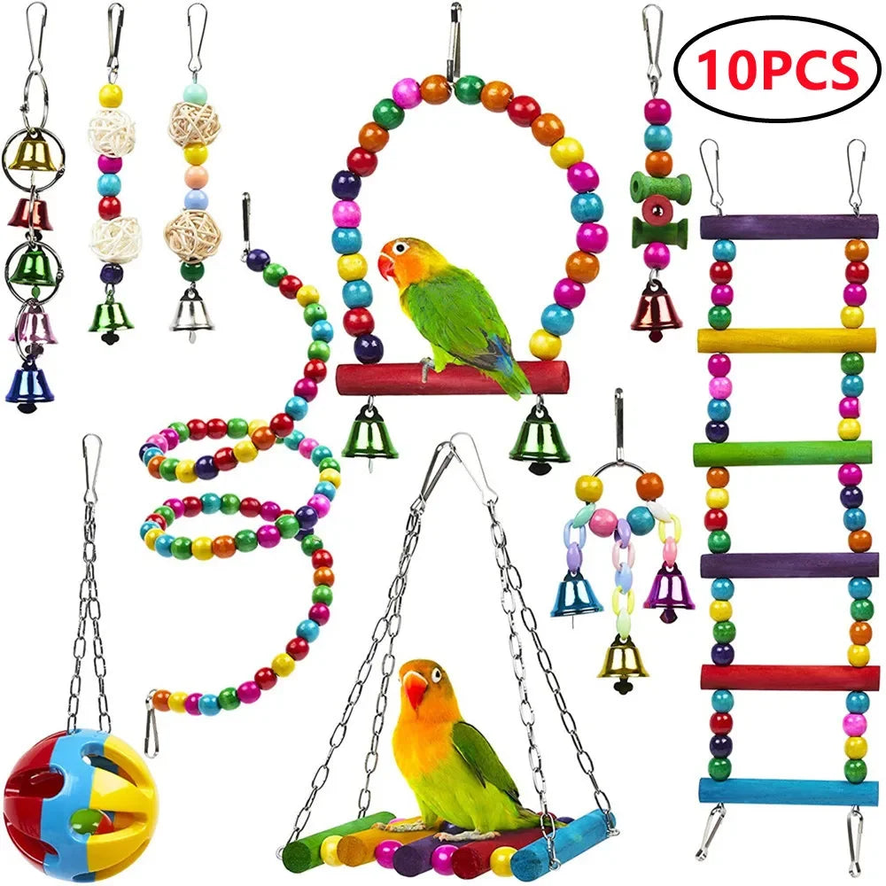 Combination Bird Swing Chewing Training Toys