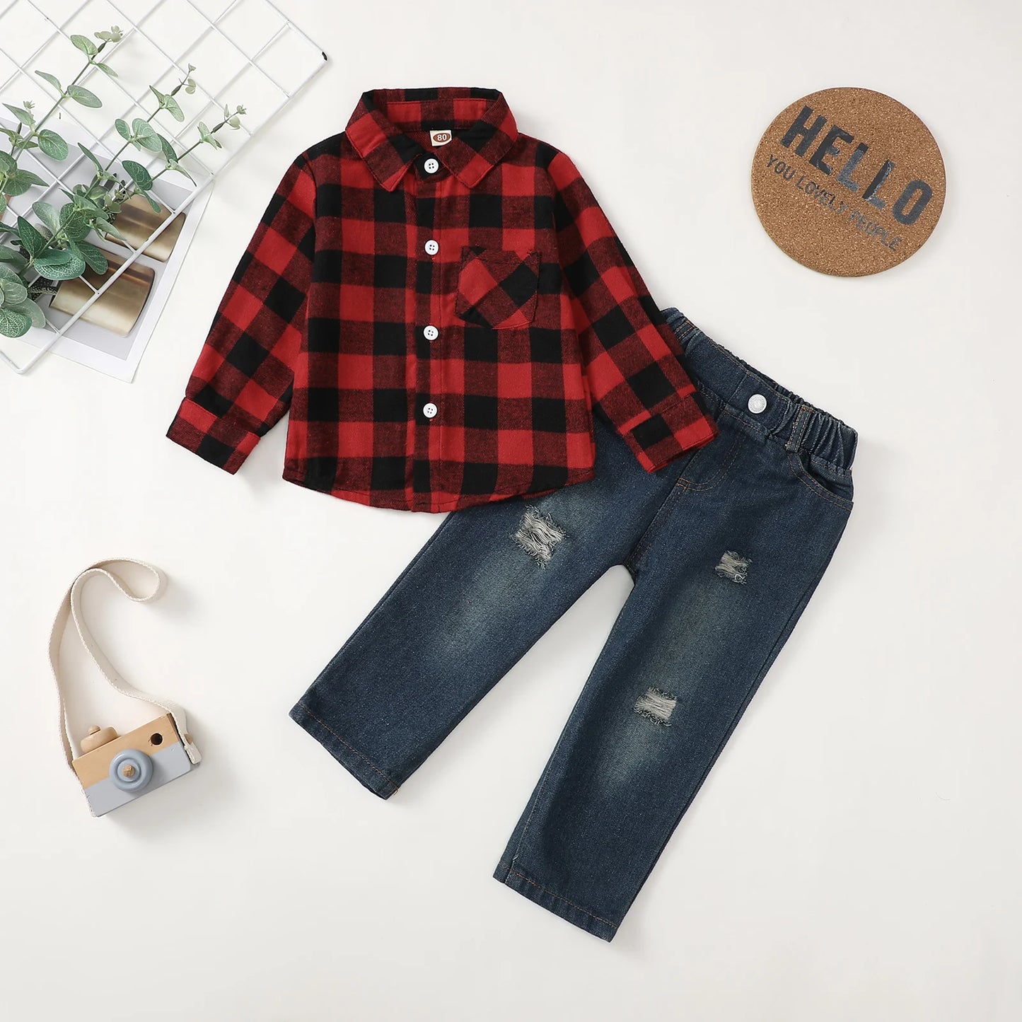 Toddler Boys Denim Jeans Pants Set
