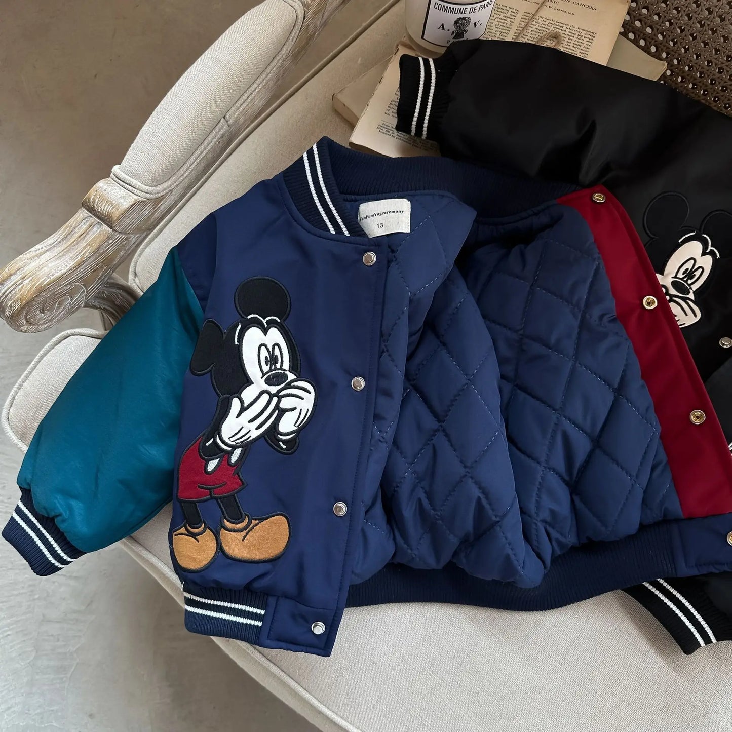 Children Baseball Jackets Mickey Mouse Donald Duck Embroidery