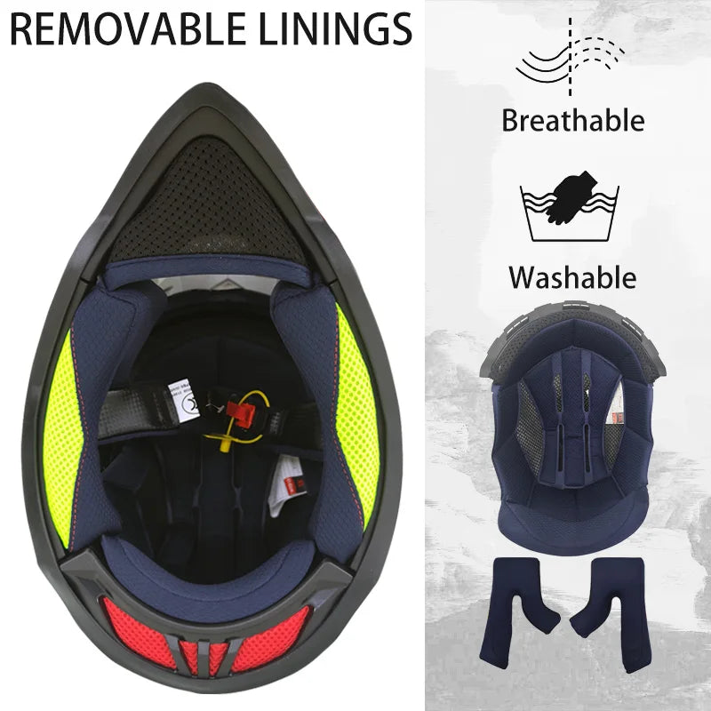 DOT & ECE Certified Off-Road Helmet - Lightweight, Full Face Protection