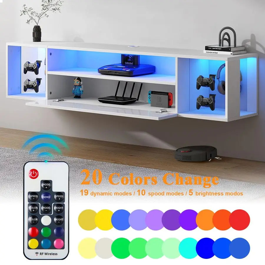 Floating TV Stand Wall Mounted with Lights