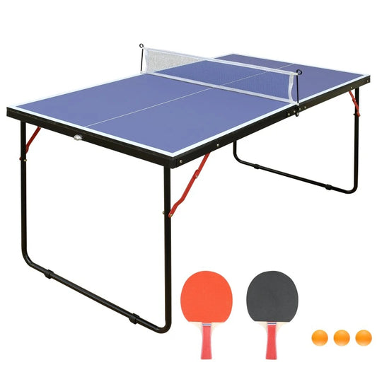 4.5ft Portable Ping Pong Table Set with Net and 2 Ping Pong Paddles