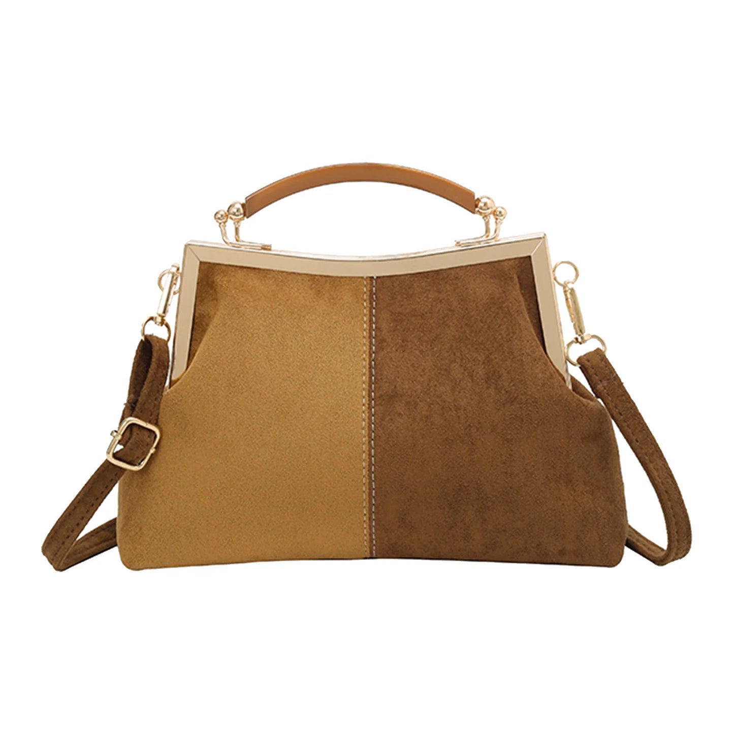 Faux Suede Fashion Handbag