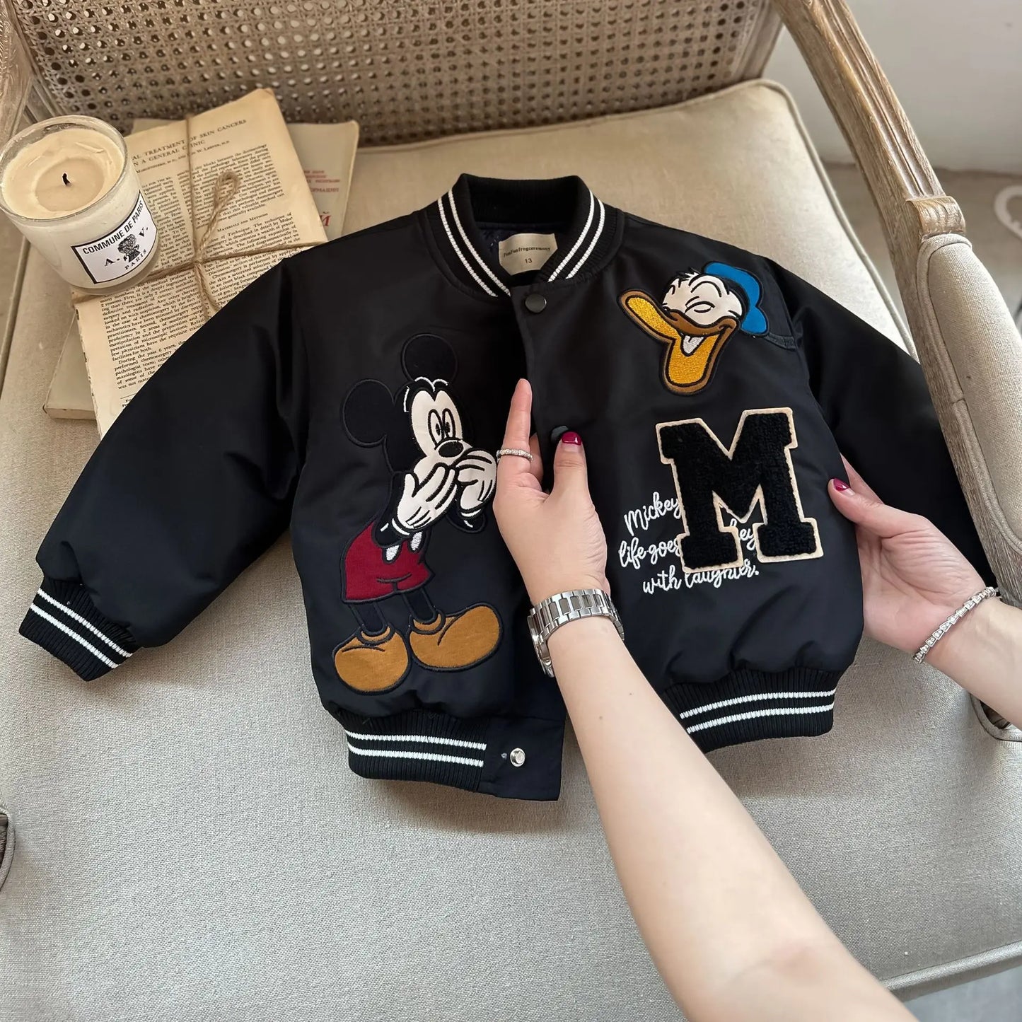 Children Baseball Jackets Mickey Mouse Donald Duck Embroidery