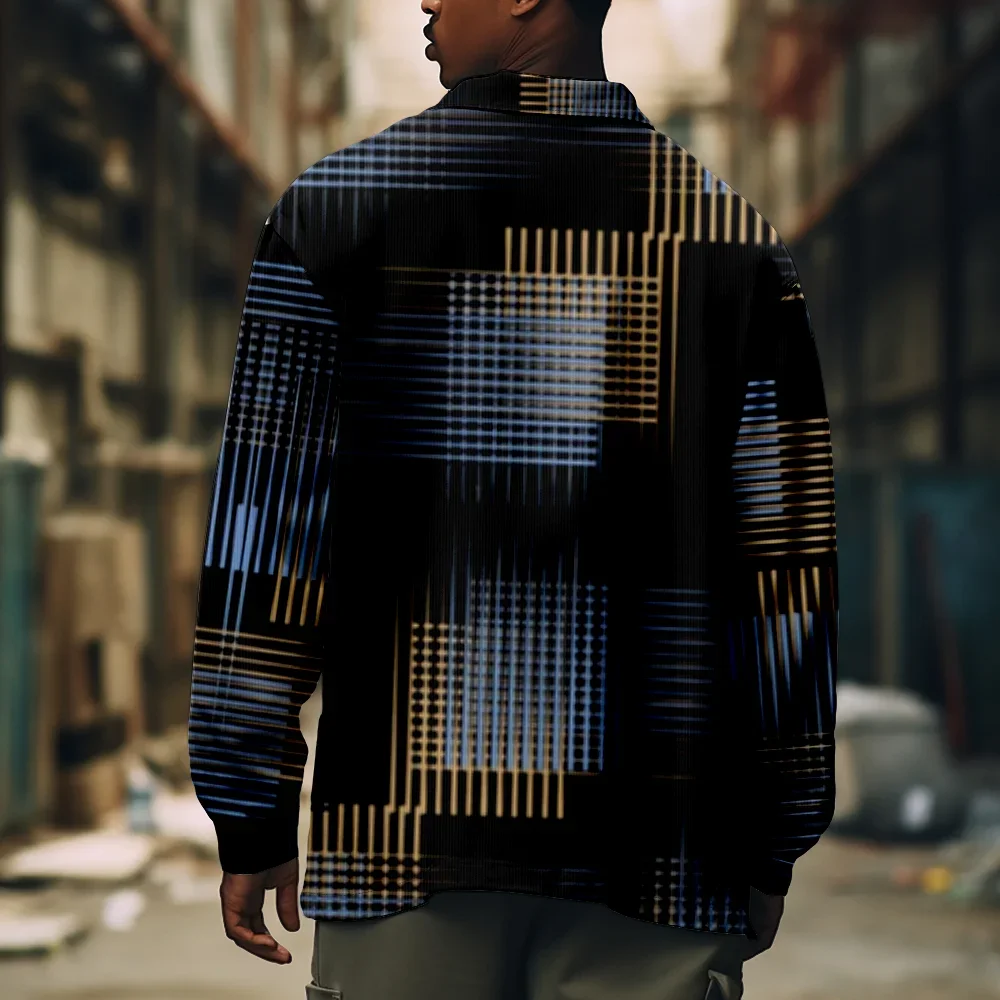 Printed Jacket Casual Mens Coat Autumn Winter