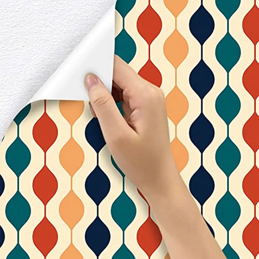 Colorful Geometric Peel and Stick Wallpaper Self-Adhesive Removable